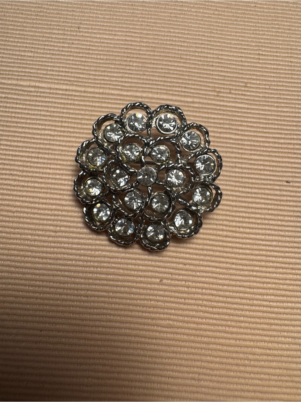 Vintage Rhinestone Floral Cluster Brooch
